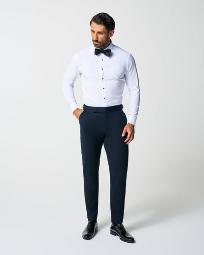 State & Liberty Athletic Fit Stretch Tuxedo Pants - Navy With Navy Stripe