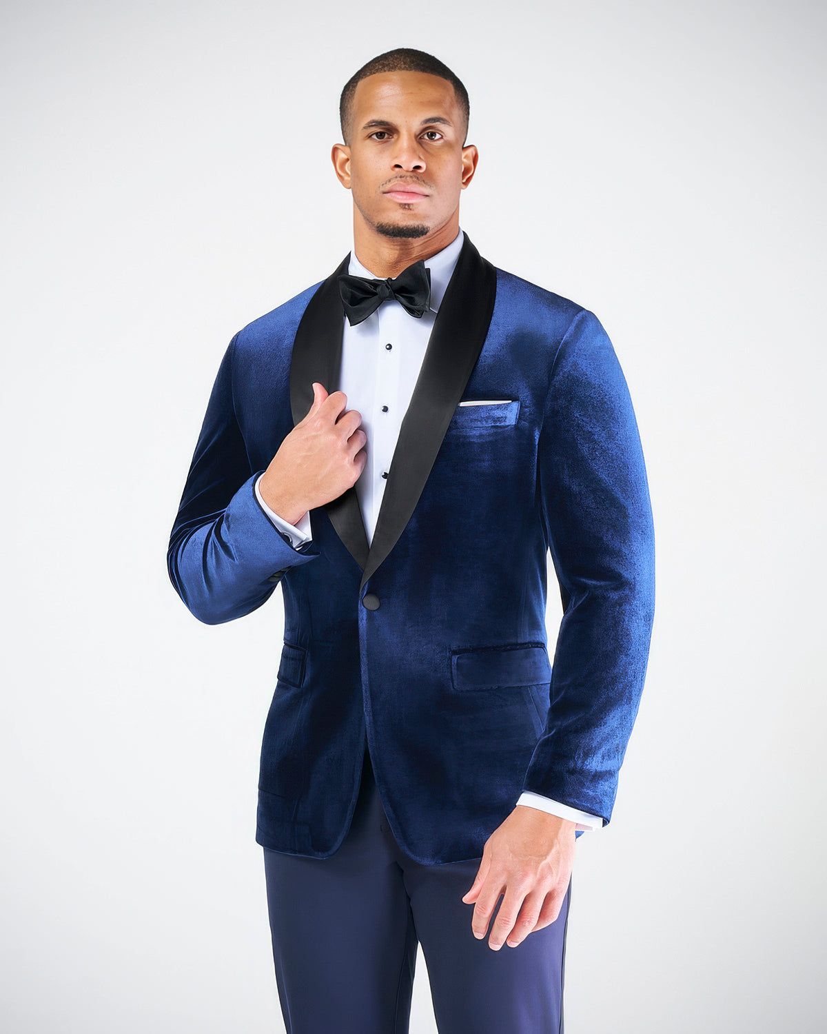 State & Liberty Athletic Fit Stretch Tuxedo Jacket - Blue Velvet