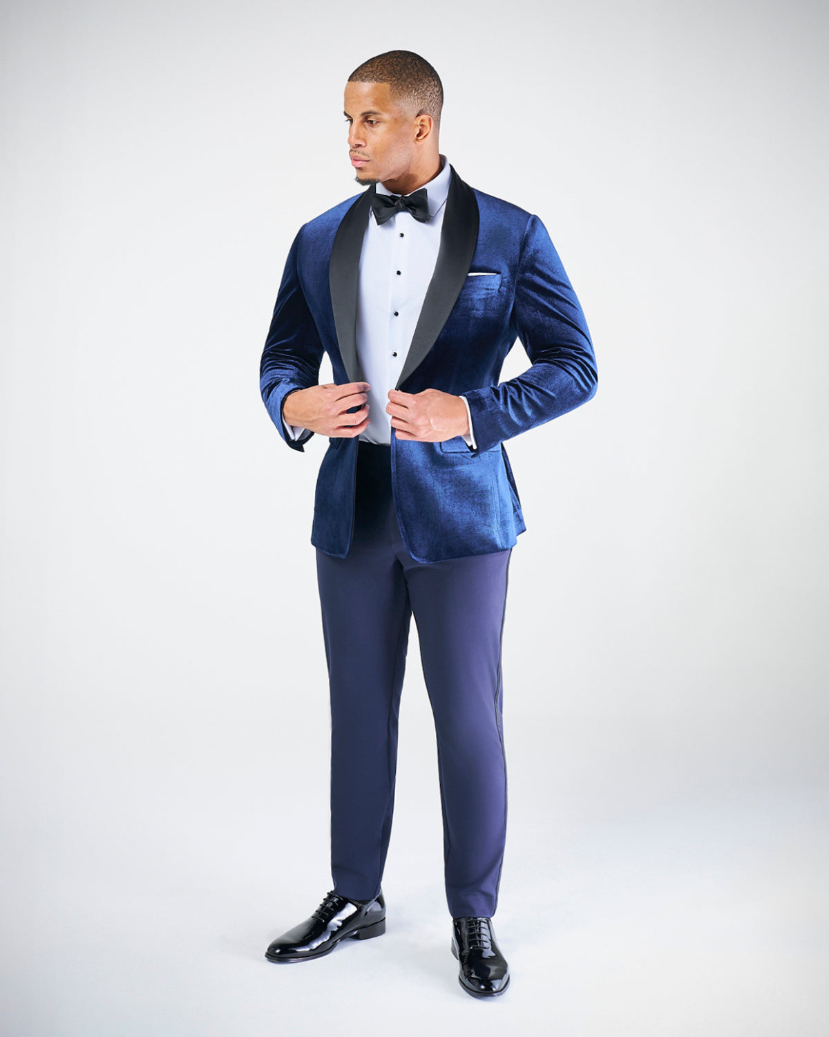 State & Liberty Athletic Fit Stretch Tuxedo Jacket - Blue Velvet