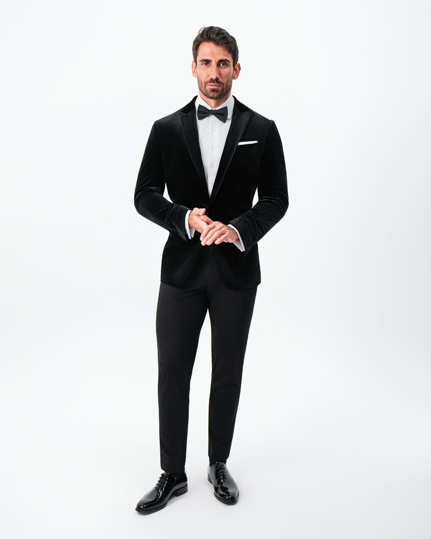 State & Liberty Tuxedo Jacket - Black Velvet with Peak Lapel