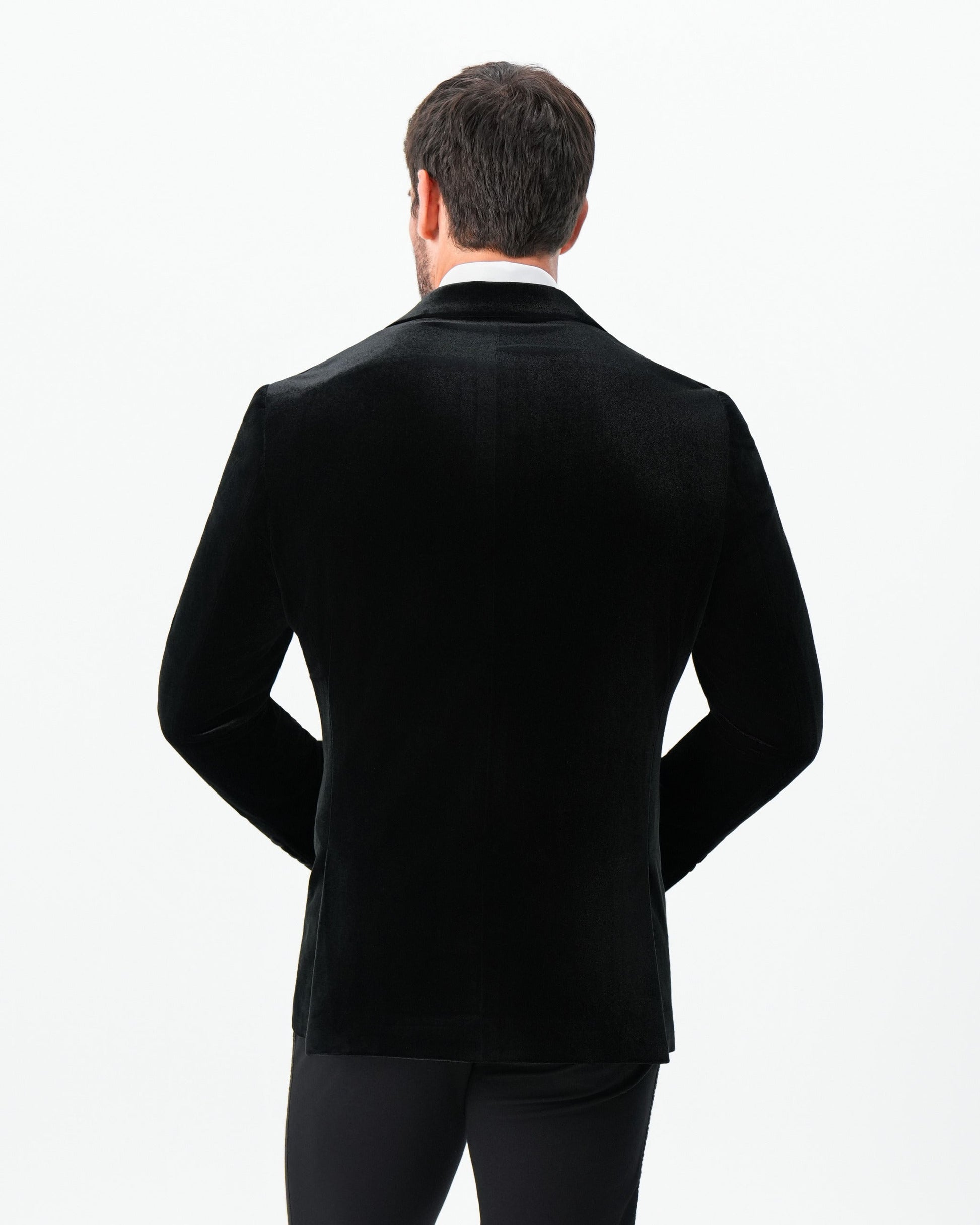 State & Liberty Tuxedo Jacket - Black Velvet with Peak Lapel