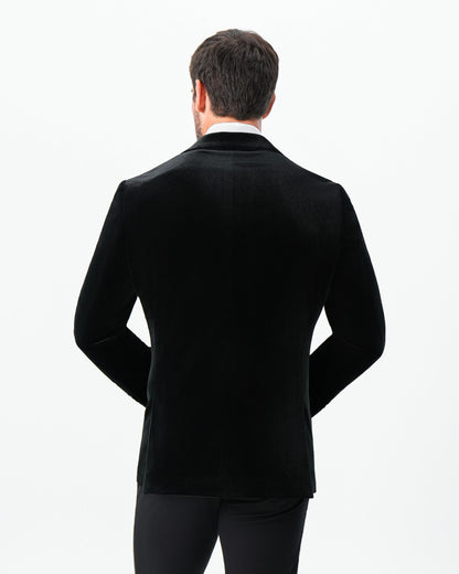 State & Liberty Tuxedo Jacket - Black Velvet with Peak Lapel