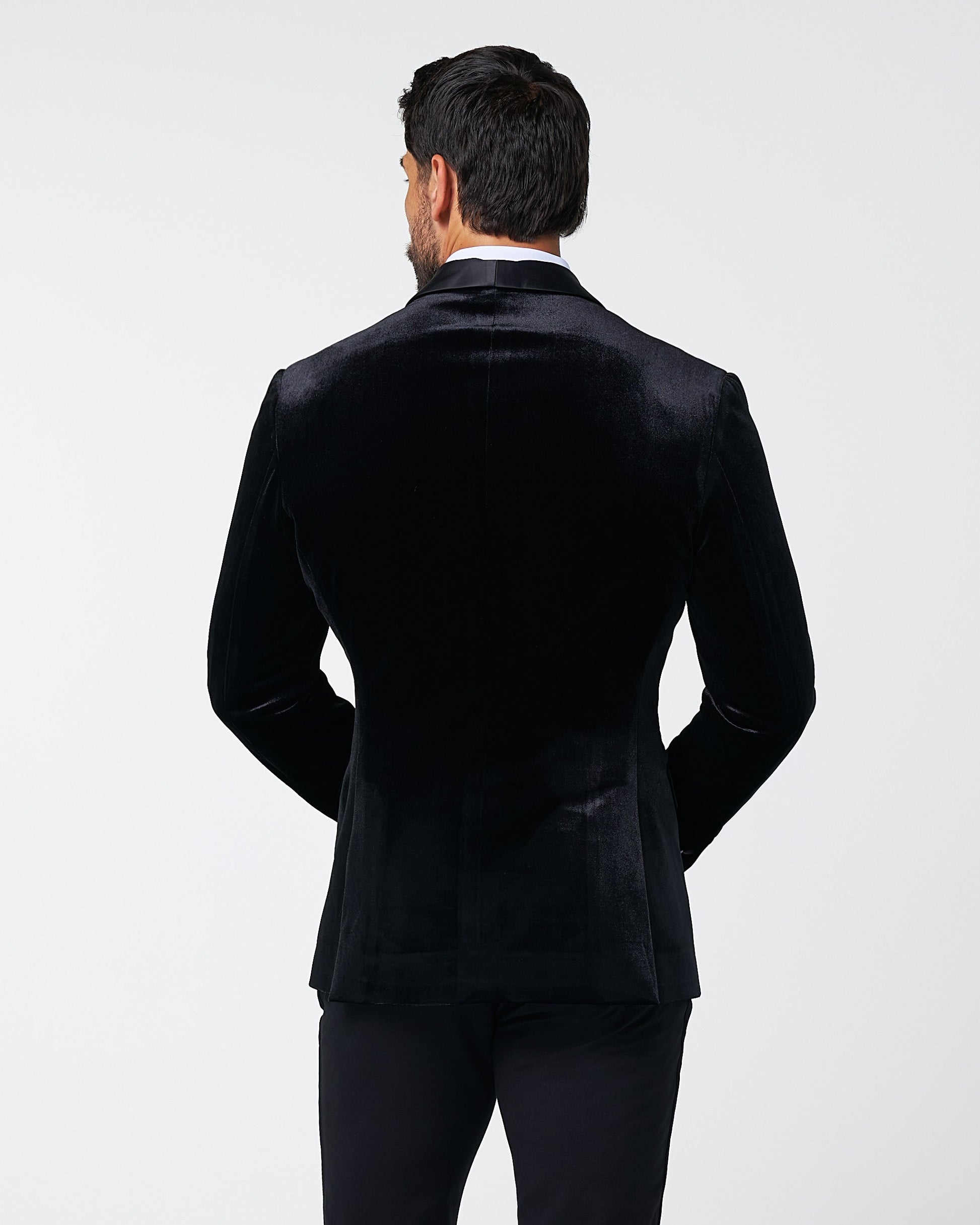 State & Liberty Athletic Fit Stretch Tuxedo Jacket - Black Velvet