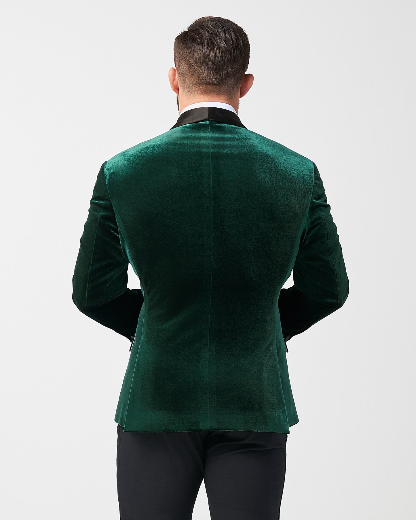 State & Liberty Athletic Fit Stretch Tuxedo Jacket - Green Velvet