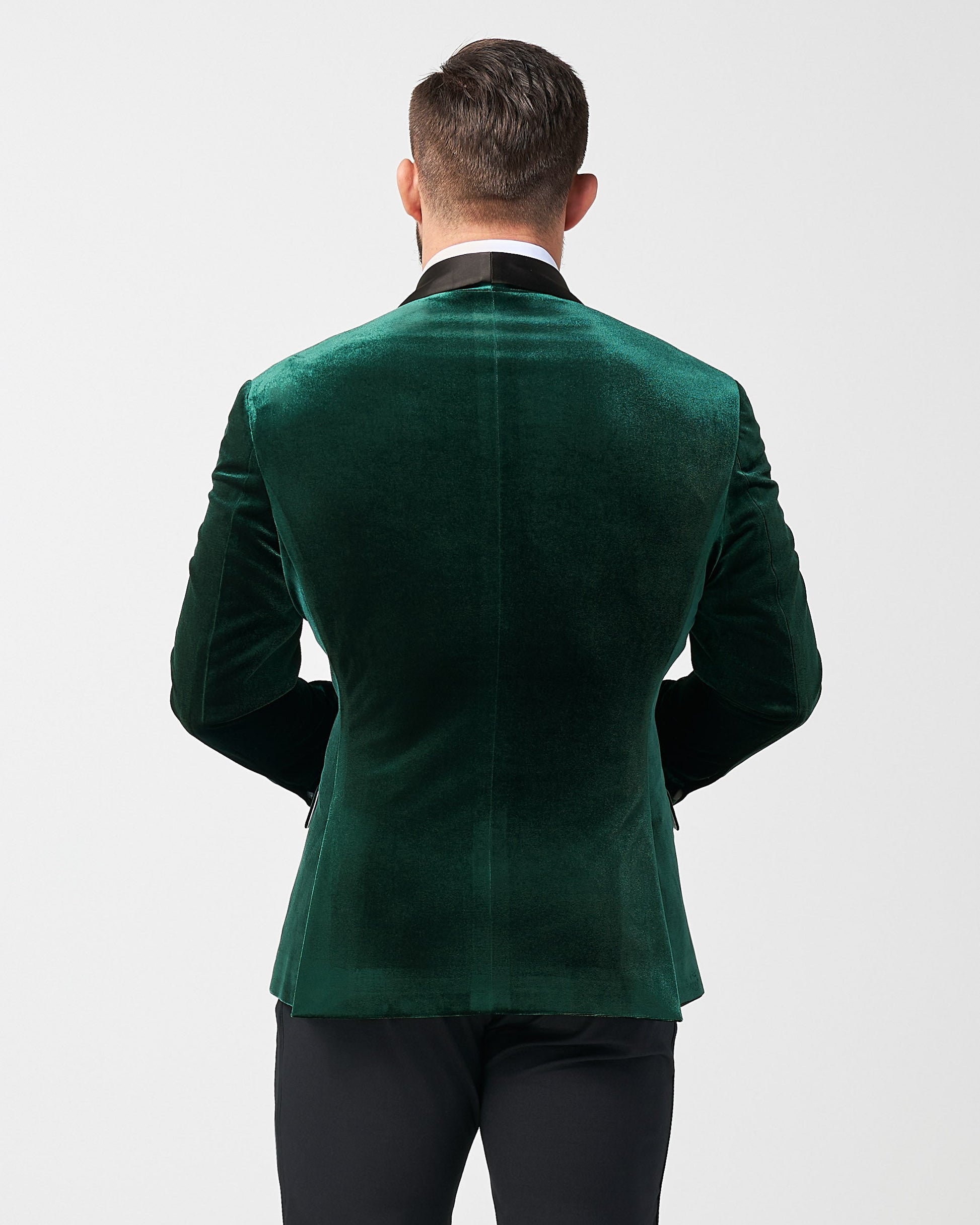 State & Liberty Athletic Fit Stretch Tuxedo Jacket - Green Velvet