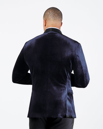 State & Liberty Athletic Fit Stretch Tuxedo Jacket - Navy Velvet
