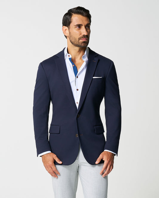 State & Liberty Athletic Fit Stretch Blazer - Navy