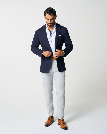 State & Liberty Athletic Fit Stretch Blazer - Navy