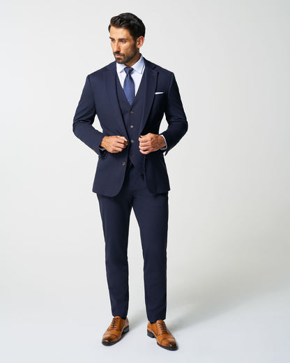 State & Liberty Athletic Fit Stretch Blazer - Navy