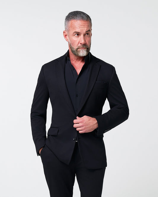 State & Liberty Athletic Fit Stretch Blazer - Black