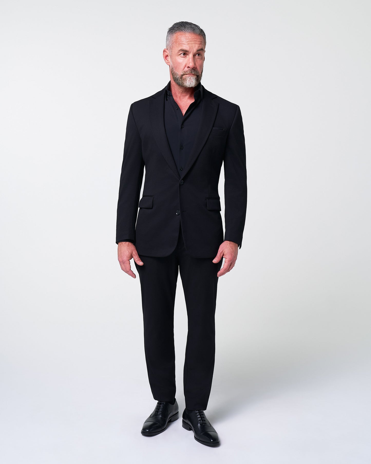 State & Liberty Athletic Fit Stretch Blazer - Black