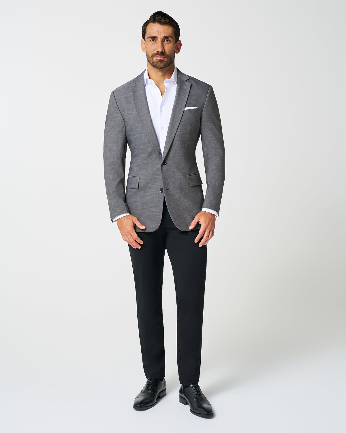 State & Liberty Athletic Fit Stretch Blazer - Heathered Grey