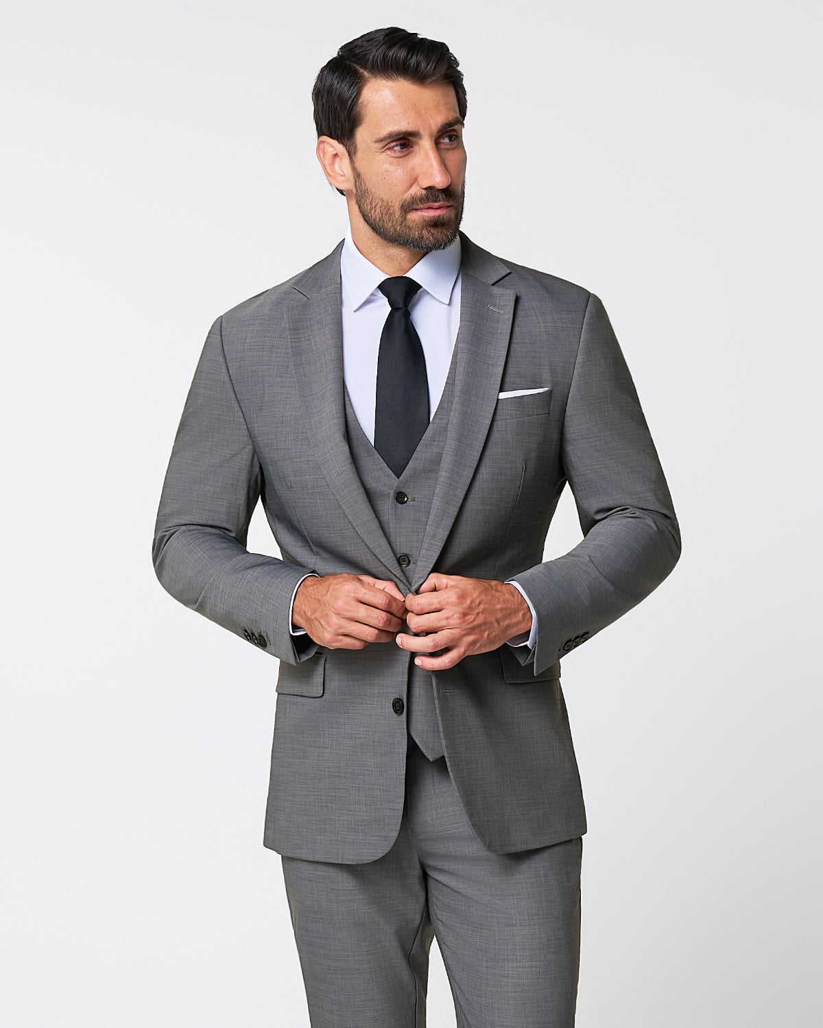 State & Liberty Athletic Fit Stretch Blazer - Heathered Grey