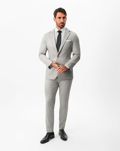 State & Liberty Athletic Fit Stretch Blazer - Unstructured Stone Crosshatch