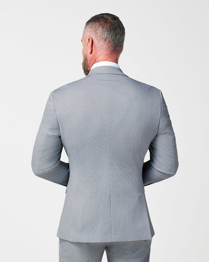 State & Liberty Athletic Fit Stretch Blazer - Slate Grey Houndstooth
