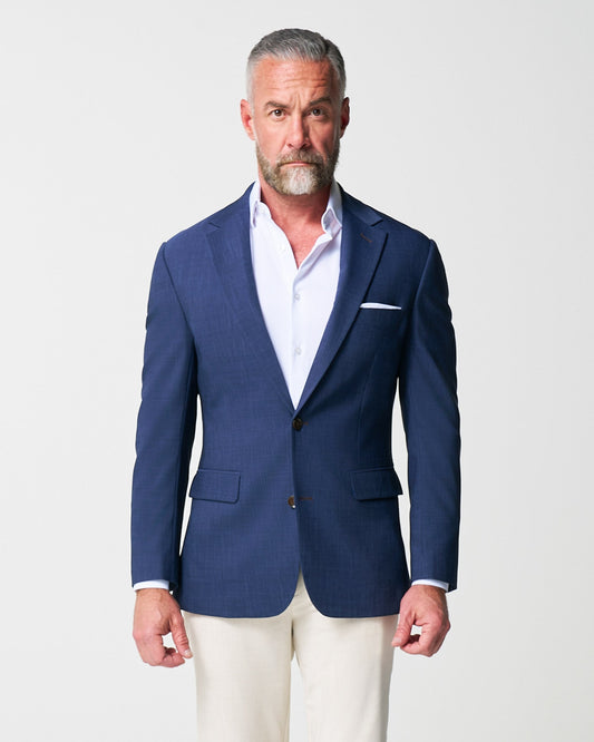 State & Liberty Athletic Fit Stretch Blazer - Heathered Navy