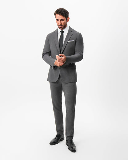 State & Liberty Athletic Fit Stretch Blazer - Dark Grey Crosshatch
