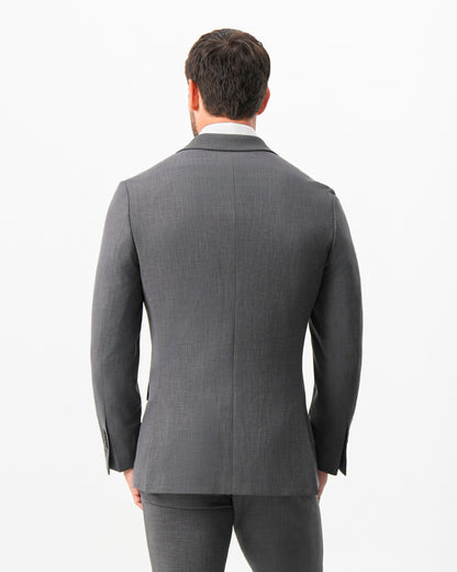 State & Liberty Athletic Fit Stretch Blazer - Dark Grey Crosshatch