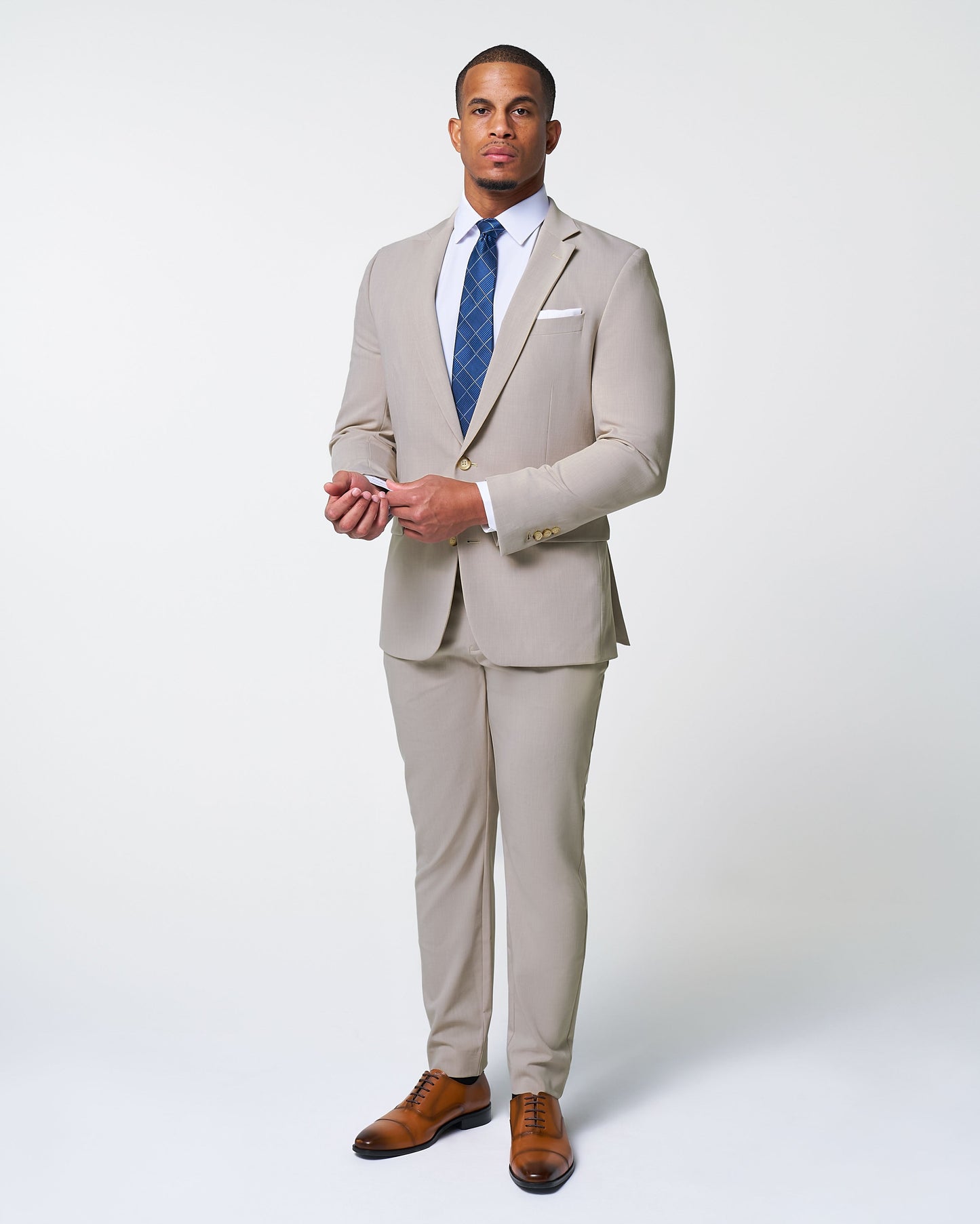 State & Liberty Athletic Fit Stretch Blazer - Heathered Stone