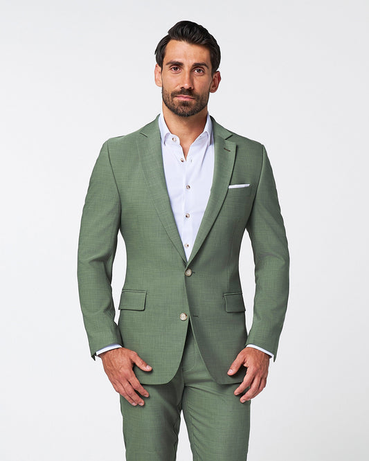 State & Liberty Athletic Fit Stretch Blazer - Heathered Forest Green