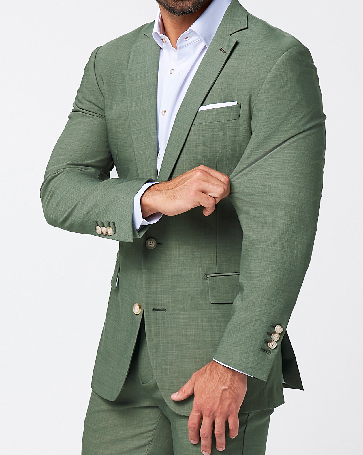 State & Liberty Athletic Fit Stretch Blazer - Heathered Forest Green