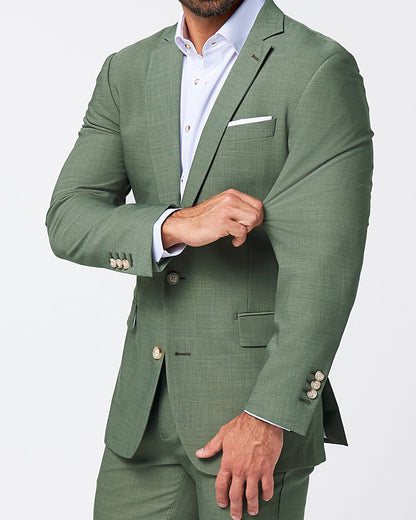 State & Liberty Athletic Fit Stretch Blazer - Heathered Forest Green