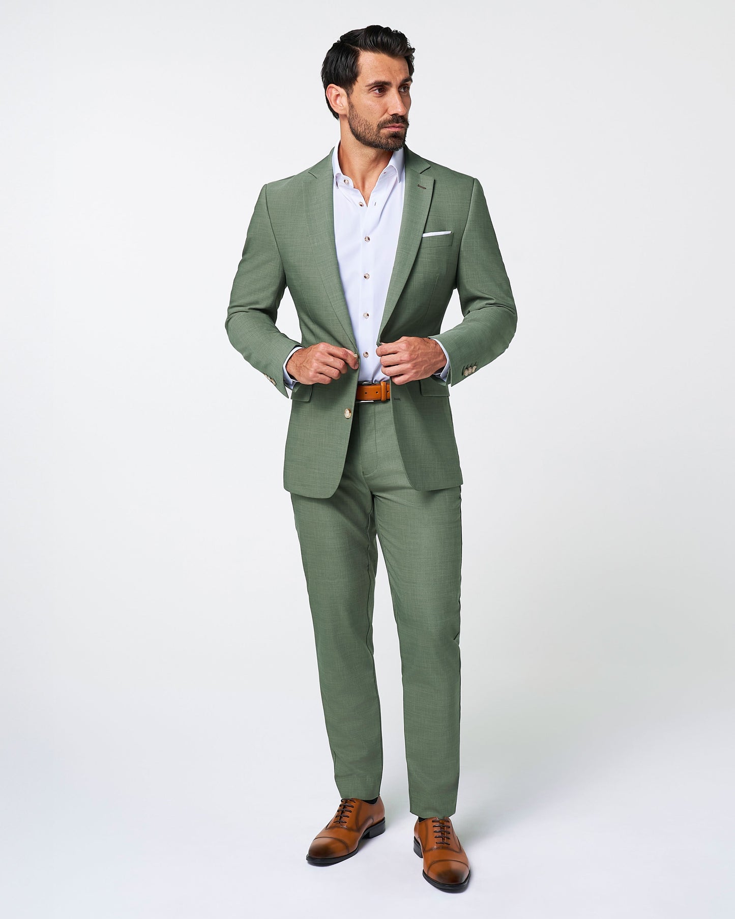 State & Liberty Athletic Fit Stretch Blazer - Heathered Forest Green