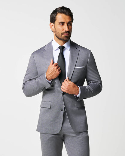 State & Liberty Athletic Fit Stretch Blazer - Shadow Grey Plaid
