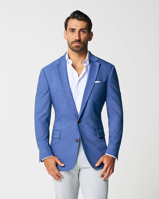 State & Liberty Athletic Fit Stretch Blazer - Heathered Blue