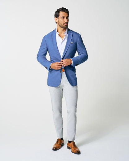 State & Liberty Athletic Fit Stretch Blazer - Heathered Blue