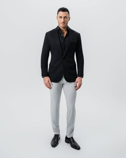 State & Liberty Athletic Fit Stretch Blazer - Black - Pick Stitch