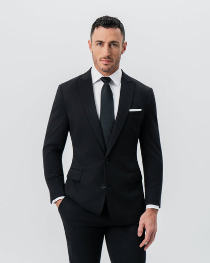 State & Liberty Athletic Fit Stretch Blazer - Black - Pick Stitch