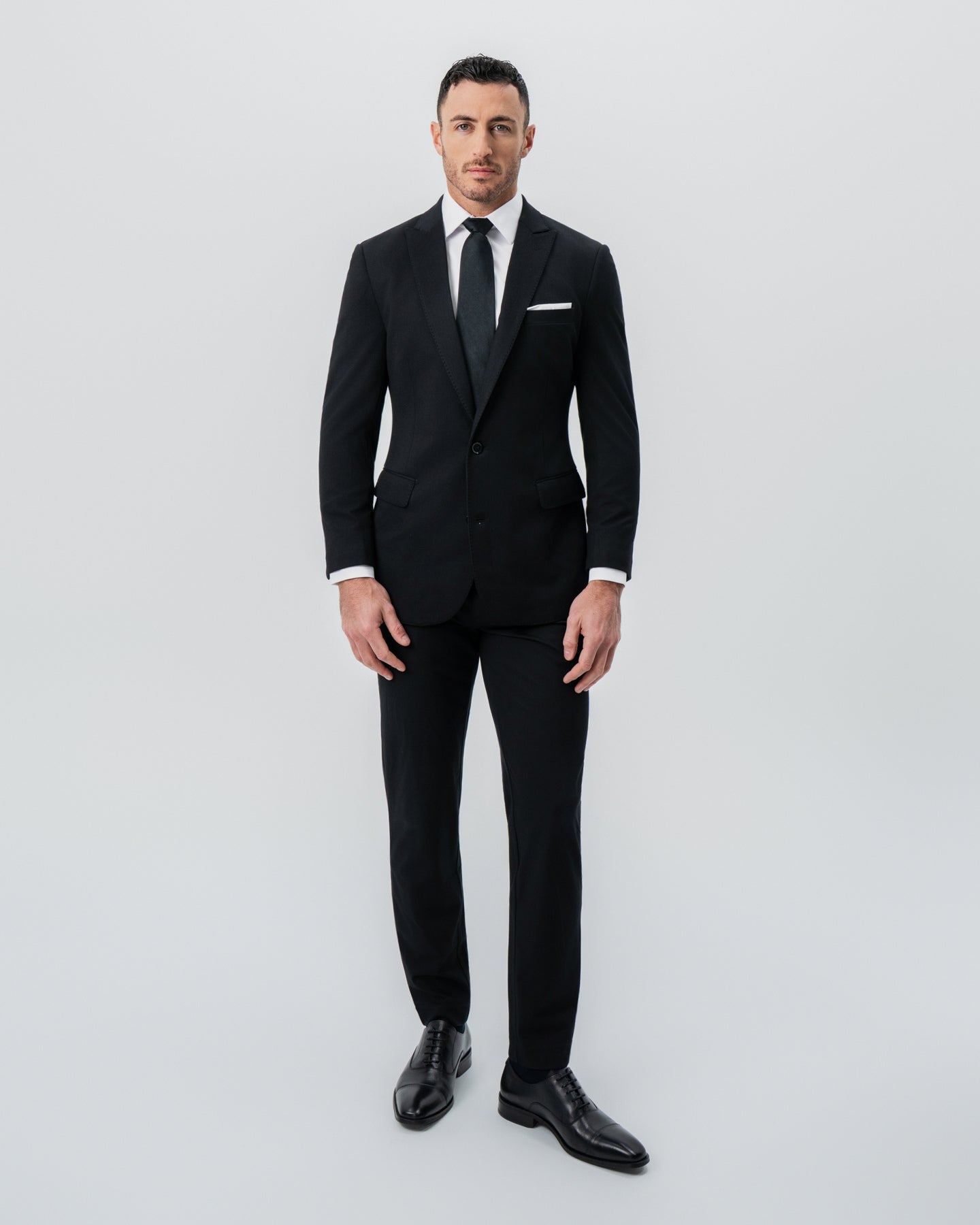 State & Liberty Athletic Fit Stretch Blazer - Black - Pick Stitch