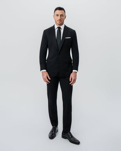 State & Liberty Athletic Fit Stretch Blazer - Black - Pick Stitch