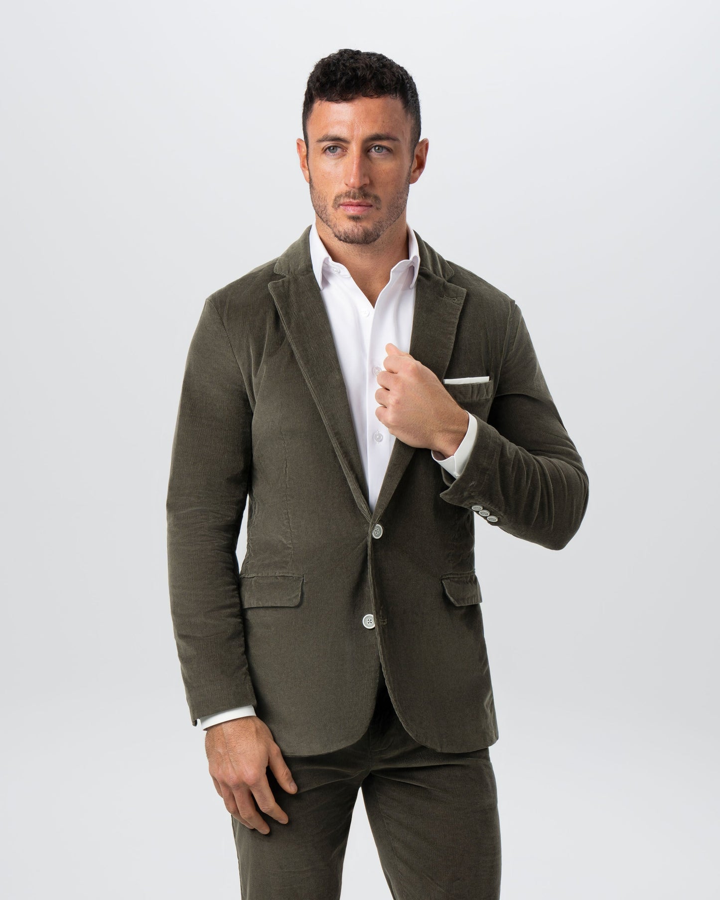 State & Liberty Unstructured Corduroy Blazer - Dark Olive