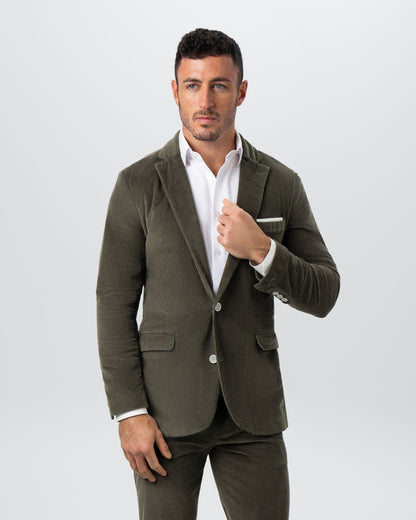 State & Liberty Unstructured Corduroy Blazer - Dark Olive