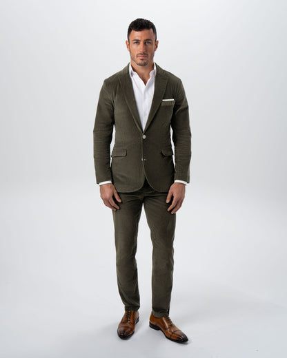 State & Liberty Unstructured Corduroy Blazer - Dark Olive