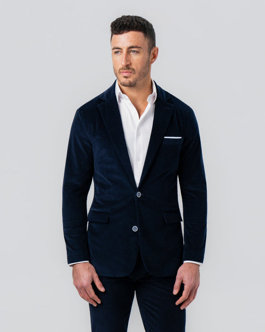 State & Liberty Unstructured Corduroy Blazer - Dark Navy