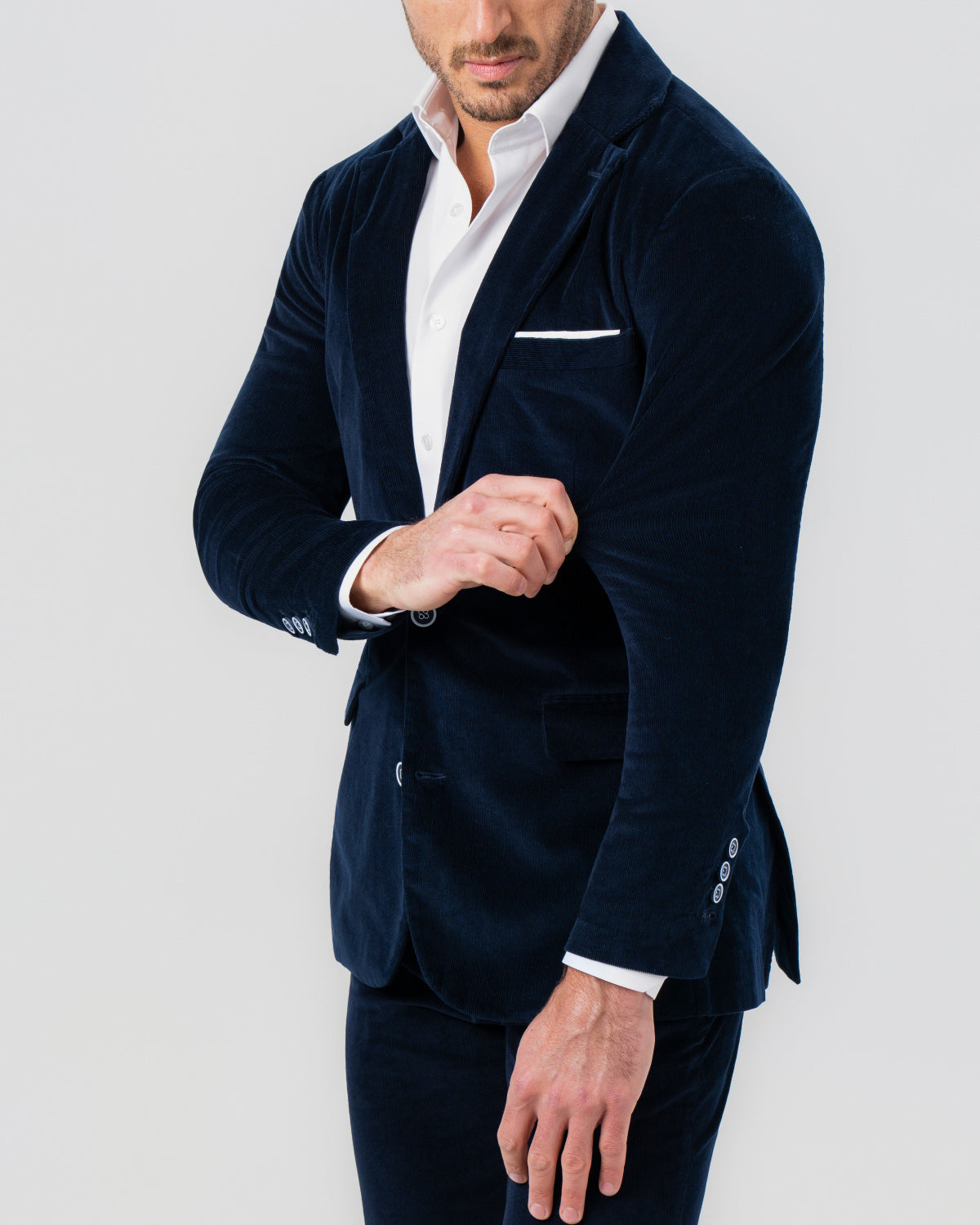 State & Liberty Unstructured Corduroy Blazer - Dark Navy