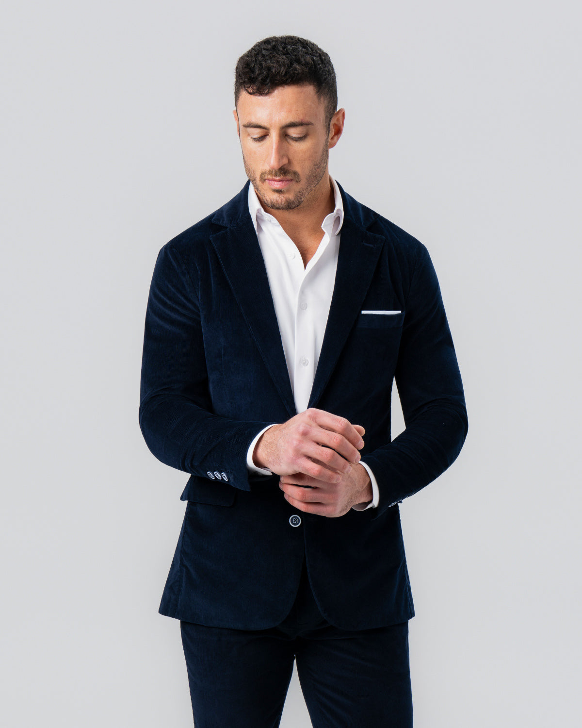 State & Liberty Unstructured Corduroy Blazer - Dark Navy