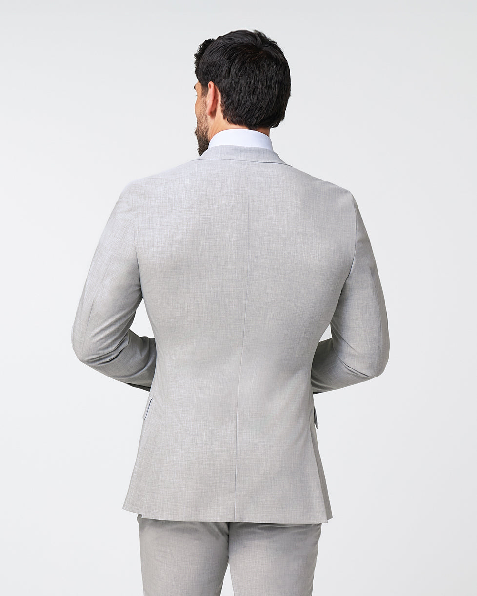 State & Liberty Athletic Fit Stretch Blazer - Lightweight Heathered Light Grey