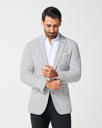 State & Liberty Athletic Fit Stretch Blazer - Lightweight Heathered Light Grey