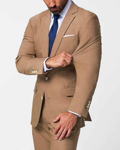 State & Liberty Athletic Fit Stretch Blazer - Heathered Cappuccino