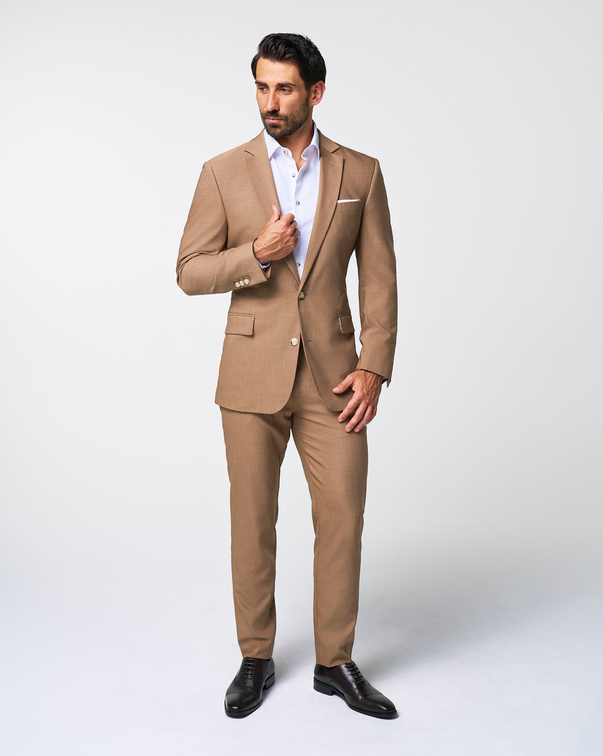 State & Liberty Athletic Fit Stretch Blazer - Heathered Cappuccino