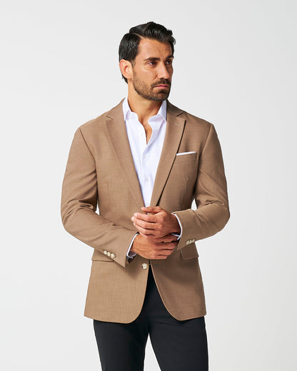 State & Liberty Athletic Fit Stretch Blazer - Heathered Cappuccino