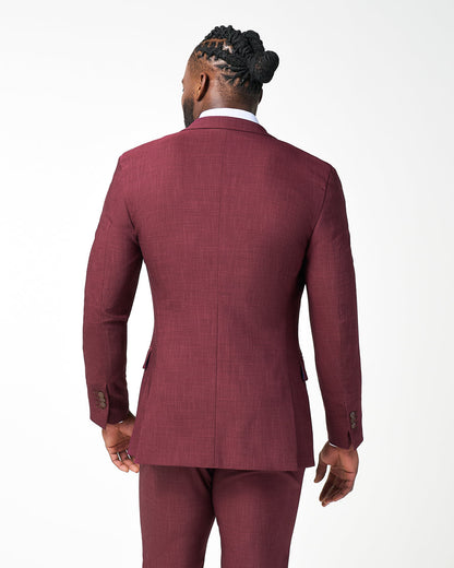 State & Liberty Athletic Fit Stretch Blazer - Heathered Maroon