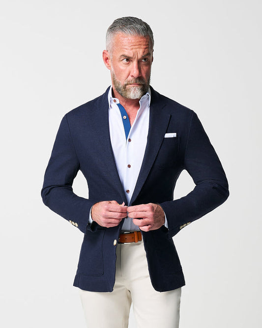 State & Liberty Unstructured Linen Blazer - Navy