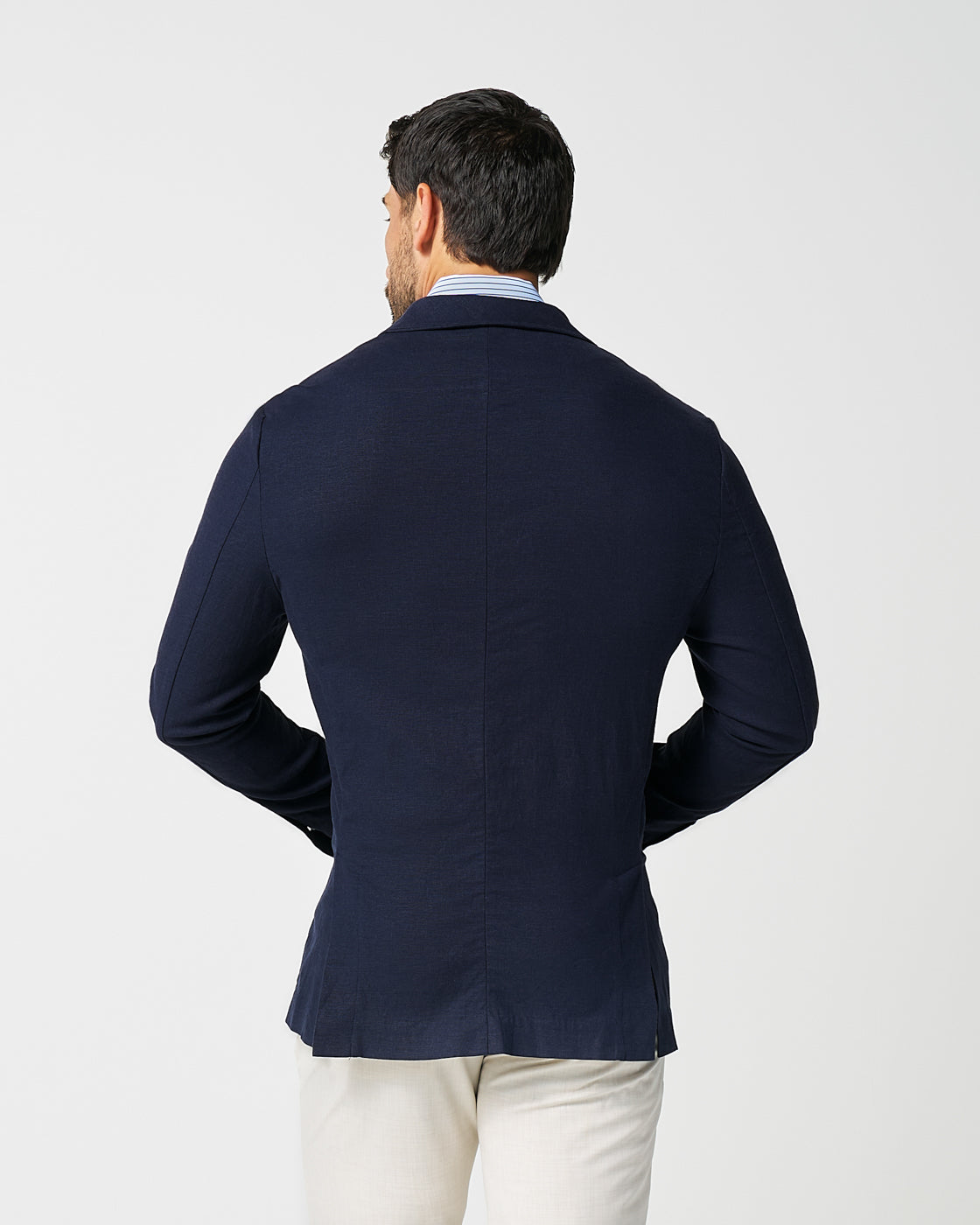State & Liberty Unstructured Linen Blazer - Navy