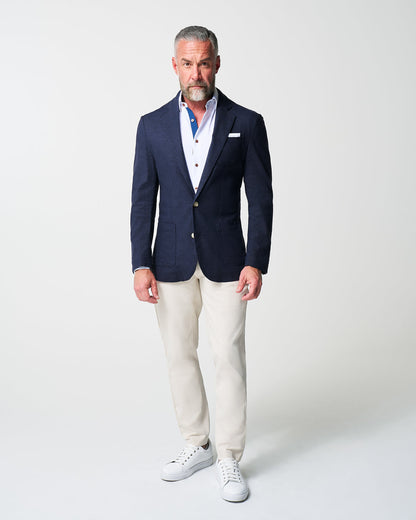 State & Liberty Unstructured Linen Blazer - Navy