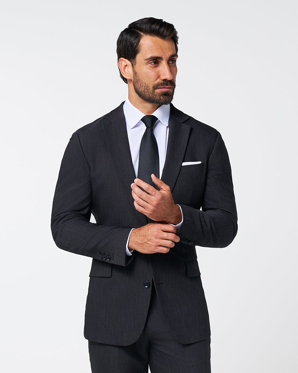 State & Liberty Athletic Fit Stretch Blazer - Heathered Charcoal